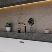 ALFI brand Deck Mounted Roman Tub Filler with Metal Lever Handles and Personal Hand Shower Polished Chrome