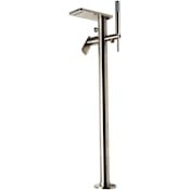 ALFI brand Floor Mounted Tub Filler with Built-In Diverter - Includes Hand Shower Brushed Nickel