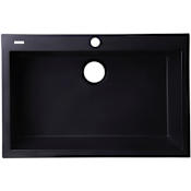 ALFI brand Alfi Trade 29-7/8" Drop In Single Basin Granite Composite Kitchen Sink Black