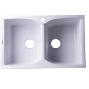 ALFI brand Alfi Trade 31-1/8" Drop In Double Basin Granite Composite Kitchen Sink White