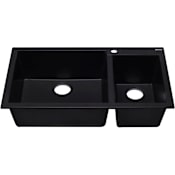 ALFI brand Alfi Trade 33-7/8" Drop In Double Basin Granite Composite Kitchen Sink Black