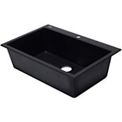 ALFI brand Alfi Trade 33" Drop In Single Basin Granite Composite Kitchen Sink Black