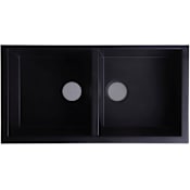 ALFI brand Alfi Trade 33-7/8" Undermount Double Basin Granite Composite Kitchen Sink Black