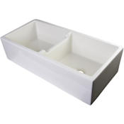 ALFI brand 39" Double Basin Thick Wall Farmhouse Fireclay Kitchen Sink Biscuit