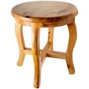 ALFI brand 11" Wide Framed Wood Accent Stool Natural Wood