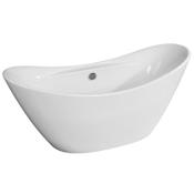 ALFI brand 68" Acrylic Soaking Bathtub for Free Standing Installations with Center Drain, Pop-Up Drain Assembly and Overflow White