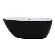 ALFI brand 59" Free Standing Acrylic Soaking Tub with Center Drain and Overflow Black