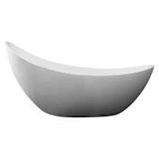 ALFI brand 74" Resin Soaking Bathtub for Free Standing Installations with Center Drain, Pop-Up Drain Assembly and Overflow Matte White