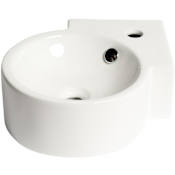 ALFI brand 17-3/8" Oval Vitreous China Wall Mounted Bathroom Sink with Overflow and 1 Faucet Hole White