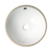 ALFI brand 16-7/8" Circular Porcelain Undermount Bathroom Sink with Overflow and 0 Faucet Holes at 0" Centers White