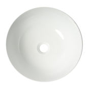 ALFI brand 15-1/8" Circular Porcelain Vessel Bathroom Sink and 0 Faucet Holes at 0" Centers White