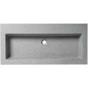 ALFI brand 39-1/4" Rectangular Concrete Semi-Recessed Bathroom Sink Concrete