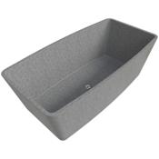 ALFI brand 71" Free Standing Stone Composite Soaking Tub with Center Drain and Drain Assembly Grey Matte