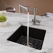 ALFI brand 18" Undermount Single Basin Fireclay Kitchen Sink Black Matte