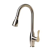 ALFI brand 1.8 GPM Single Hole Faucet Pull-Down Kitchen Faucet with Tapered Lever Brushed Nickel