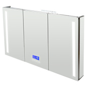 ALFI brand 42" x 28" Lighted Frameless Triple Door Medicine Cabinet Satin Aluminum