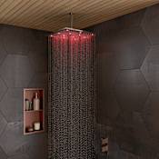 ALFI brand 1.8 GPM Single Function Rain Shower Head with Multi Color LED Lighting Technology Brushed Nickel