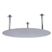 ALFI brand 24" Round Solid Stainless Steel Ultra Thin Rain Shower Head Brushed Stainless Steel