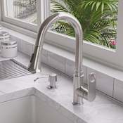 ALFI brand 1.8 GPM Single Hole Faucet Pull-Down Kitchen Faucet Brushed Nickel