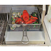 Alfresco 13 Inch Wide Built-In Steamer Fryer and Pasta Cooker for BBQ Grill Stainless Steel