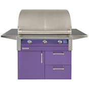 Alfresco AIPG 80,000 BTU 36 Inch Wide Natural Gas Free Standing Grill Blue Lilac