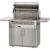 Alfresco 82500 Total BTU 36 Inch Wide 3 Burner Natural Gas Outdoor Grill on Cart Stainless Steel