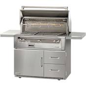 Alfresco 82500 Total BTU 42 Inch Wide 3 Burner Liquid Propane Outdoor Grill with Sear Zone on Refrigerated Cart Stainless Steel
