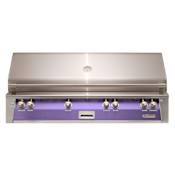 Alfresco 148,000 BTU 56 Inch Wide Liquid Propane Built-In Grill with ACCUFIRE™ Heat System and EZ-LIFT™ Hood Assist Blue Lilac