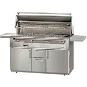 Alfresco 82500 Total BTU 56 Inch Wide 3 Burner Liquid Propane Outdoor Grill on Jumbo Cart Stainless Steel