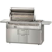 Alfresco 82500 Total BTU 56 Inch Wide 3 Burner Liquid Propane Outdoor Grill with Sear Zone on Cart Stainless Steel
