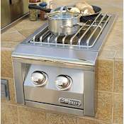 Alfresco 40000 BTU 14 Inch Wide Built-In Liquid Propane Side Burner Stainless Steel