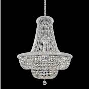 Allegri Napoli 33 Light 42" Wide Empire Chandelier with Crystal Accents Polished Chrome