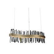 Allegri Glacier 42" Wide LED Linear Chandelier Brushed Champagne Gold