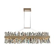 Allegri Glacier 48" Wide LED Crystal Linear Chandelier Brushed Champagne Gold