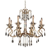 Allegri Valencia 8 Light 32" Wide Taper Candle Style Chandelier with Firenze Crystal Brushed Champagne Gold