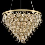 Allegri Carmella 27" Wide Waterfall Chandelier with Firenze Crystal Brushed Brass