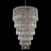 Allegri Pandoro 33" Wide 6 Tier Waterfall Chandelier with Firenze Crystal Chrome