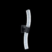 Allegri Athena 2 Light 26" Tall LED Wall Sconce with Firenze Crystal Matte Black / Polished Nickel