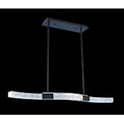 Allegri Athena 40" Wide LED Linear Chandelier with Firenze Crystal Matte Black / Polished Nickel