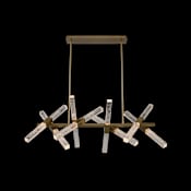 Allegri Apollo 16 Light 47" Wide LED Abstract Chandelier with Firenze Crystal Brushed Champagne Gold