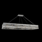Allegri Rettangolo 72" Wide Linear Chandelier with Firenze Crystal Chrome