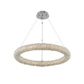 Allegri Lina 26" Wide LED Ring Chandelier with Firenze Crystal Chrome
