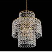 Allegri Caretta 35" Wide Drum Chandelier with Firenze Crystal Antique Brass