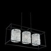 Allegri Joni 3 Light 44" Wide Linear Chandelier with Firenze Crystal Matte Black