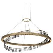 Allegri Saturno 36" Wide LED Ring Chandelier with Firenze Crystal Brushed Brass
