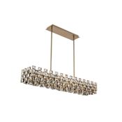 Allegri Piazze 8 Light 45" Wide Crystal Linear Chandelier Brushed Champagne Gold