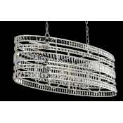 Allegri Strato 6 Light 42" Wide Crystal Drum Chandelier Polished Silver
