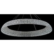 Allegri Nuvole 48" Wide LED Crystal Drum Chandelier Chrome