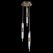Allegri Lucca 14" Wide LED Crystal Multi Light Pendant Brushed Champagne Gold