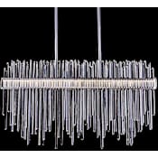 Allegri Piovere 60" Wide Crystal Linear Pendant Chrome